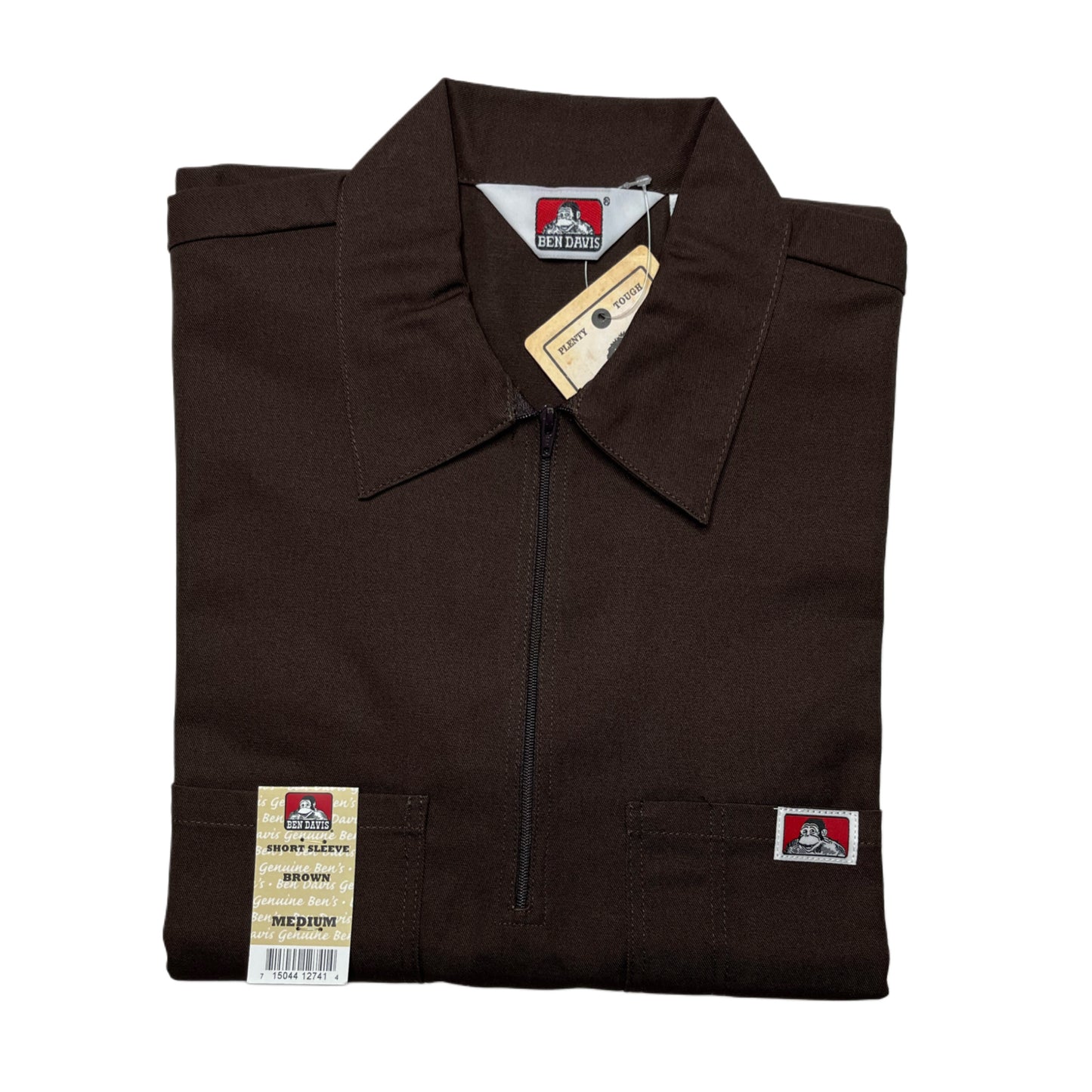 Ben Davis Half-Zip Solid Color Shirt with Two Pockets
