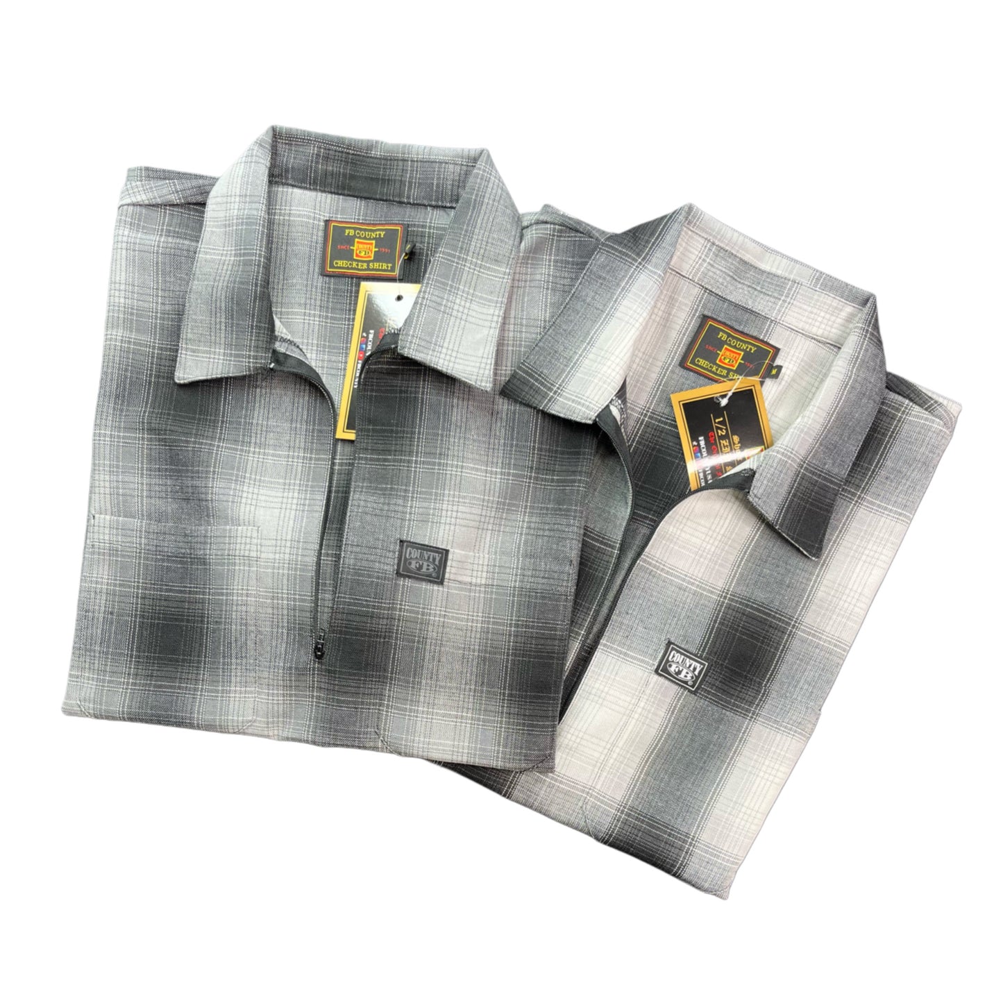 FB County Short Sleeve Checker Zip Shirt
