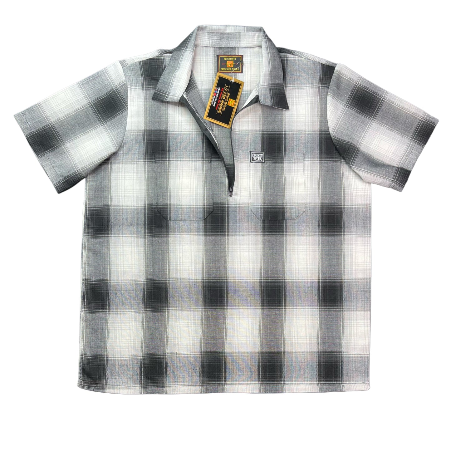 FB County Short Sleeve Checker Zip Shirt
