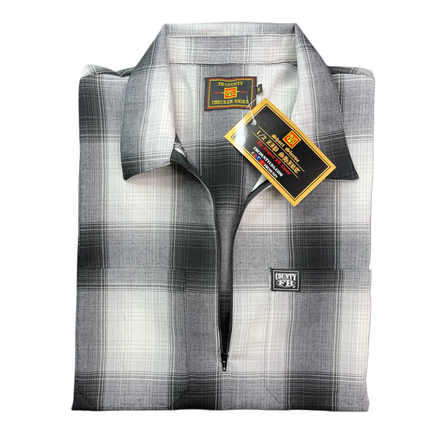 FB County Short Sleeve Checker Zip Shirt