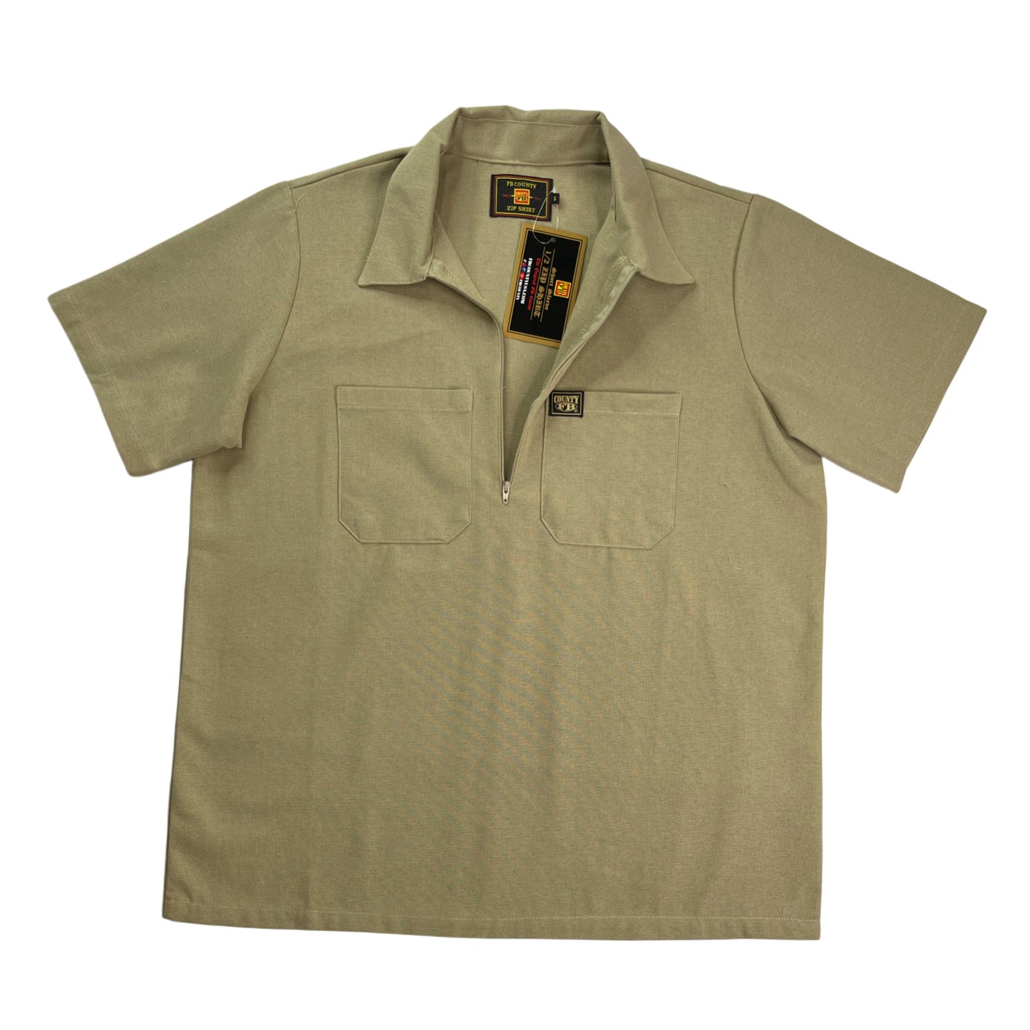 FB County Short Sleeve Checker Zip Shirt