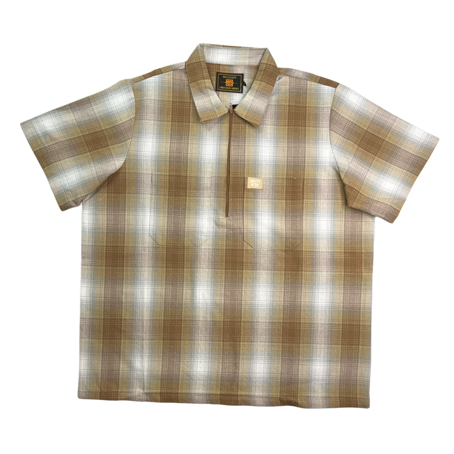 FB County Short Sleeve Checker Zip Shirt