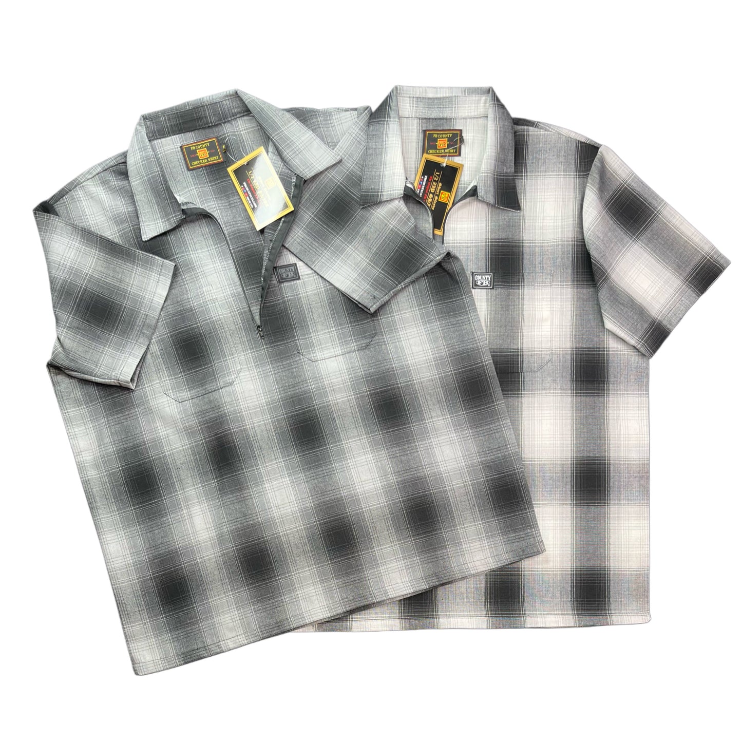 FB County Short Sleeve Checker Zip Shirt