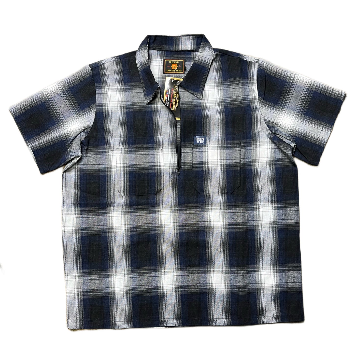 FB County Short Sleeve Checker Zip Shirt