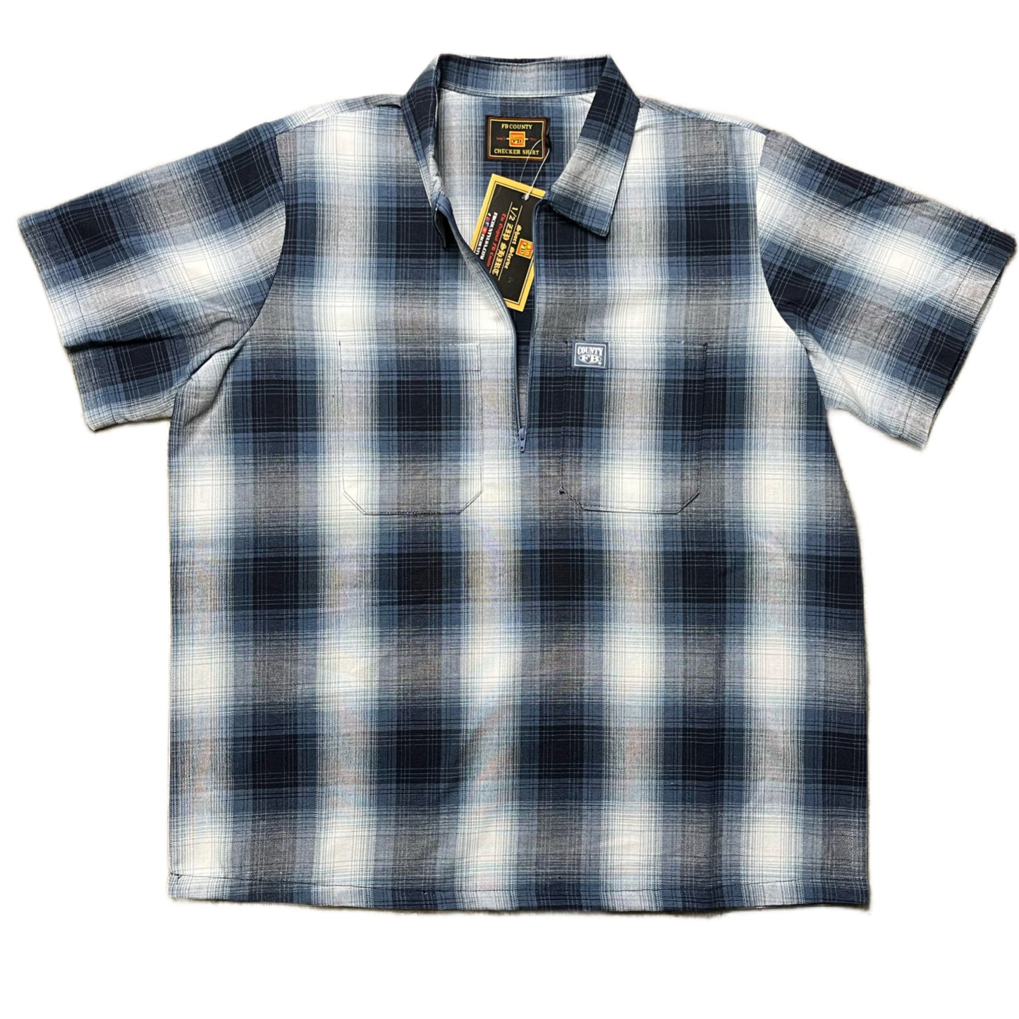 FB County Short Sleeve Checker Zip Shirt
