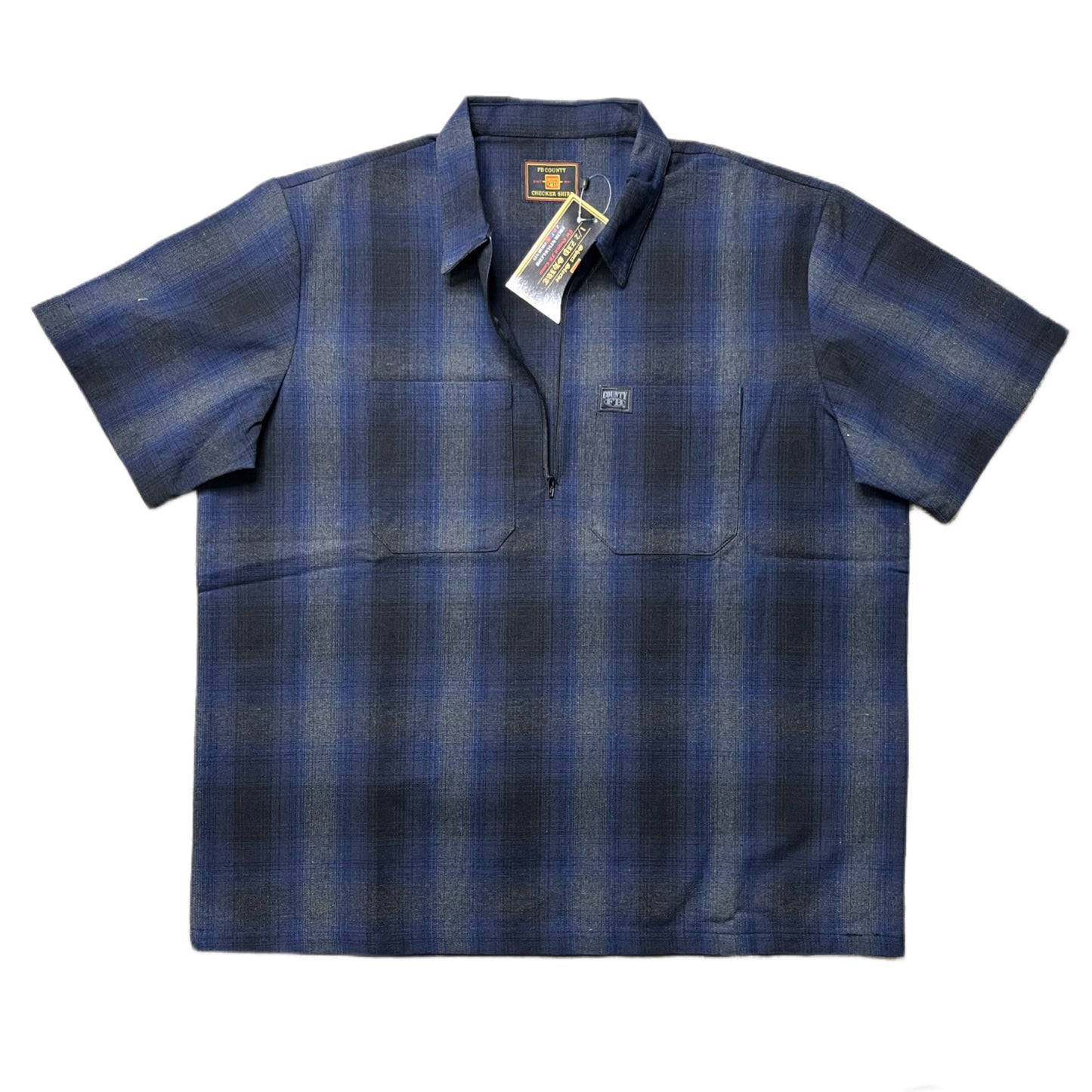 FB County Short Sleeve Checker Zip Shirt