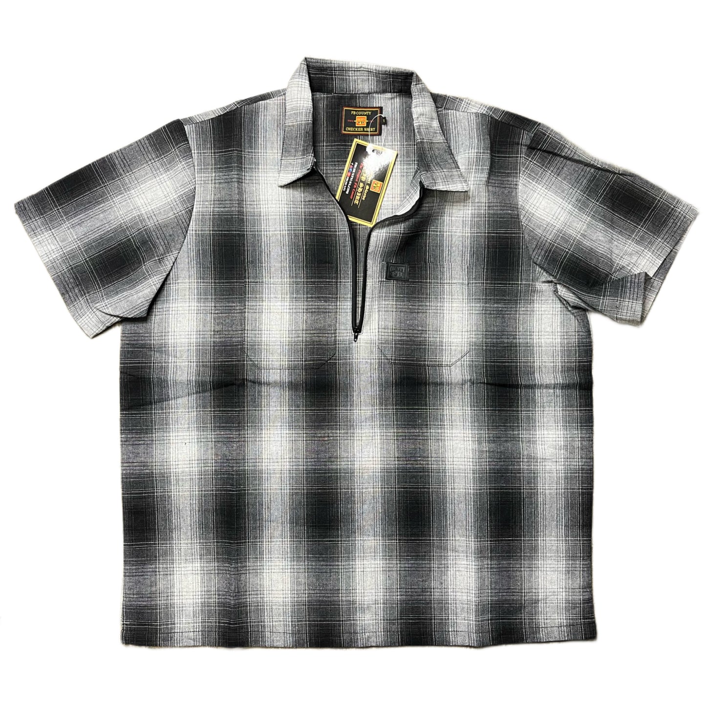 FB County Short Sleeve Checker Zip Shirt