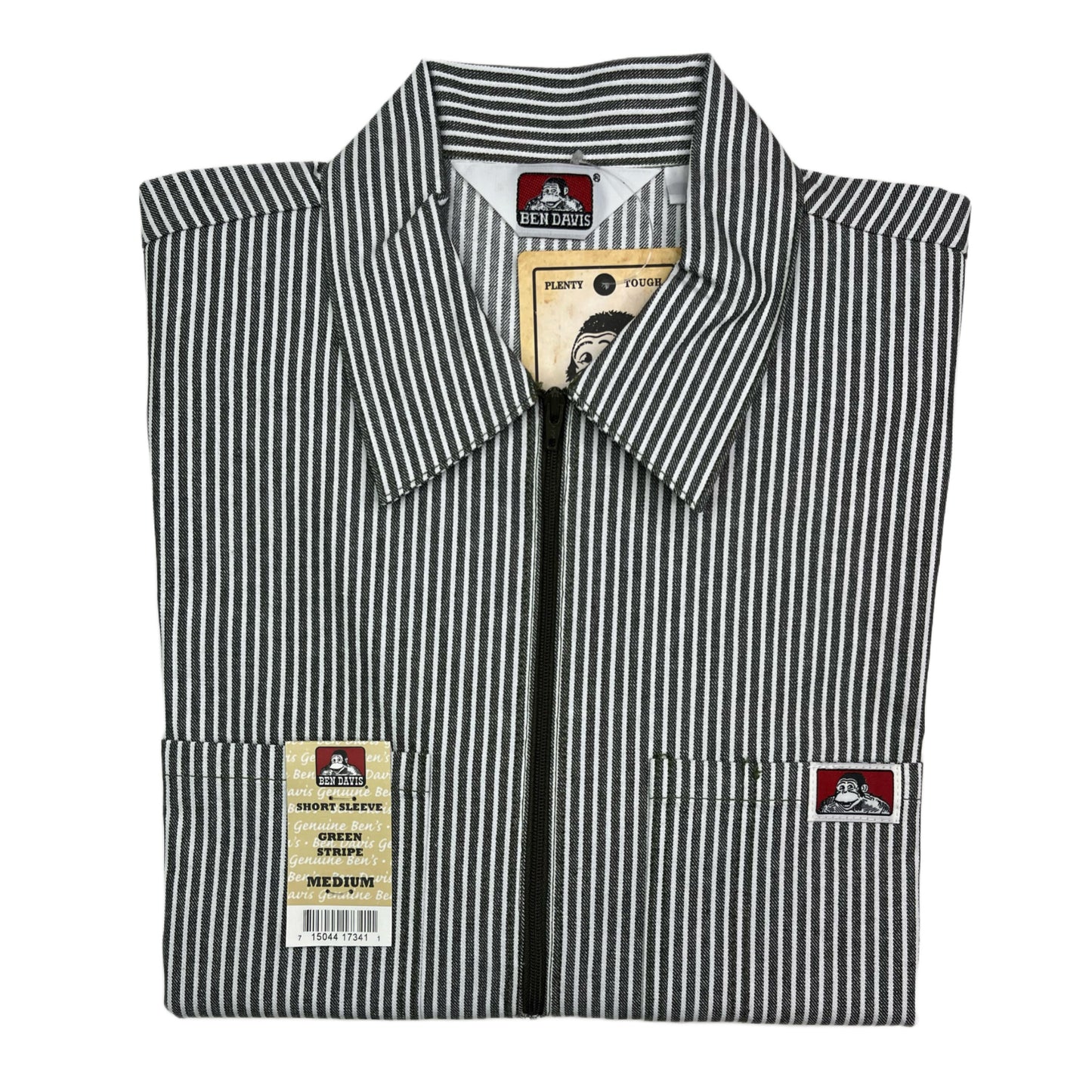 Ben Davis Half-Zip Stripe Shirt with Two Pockets