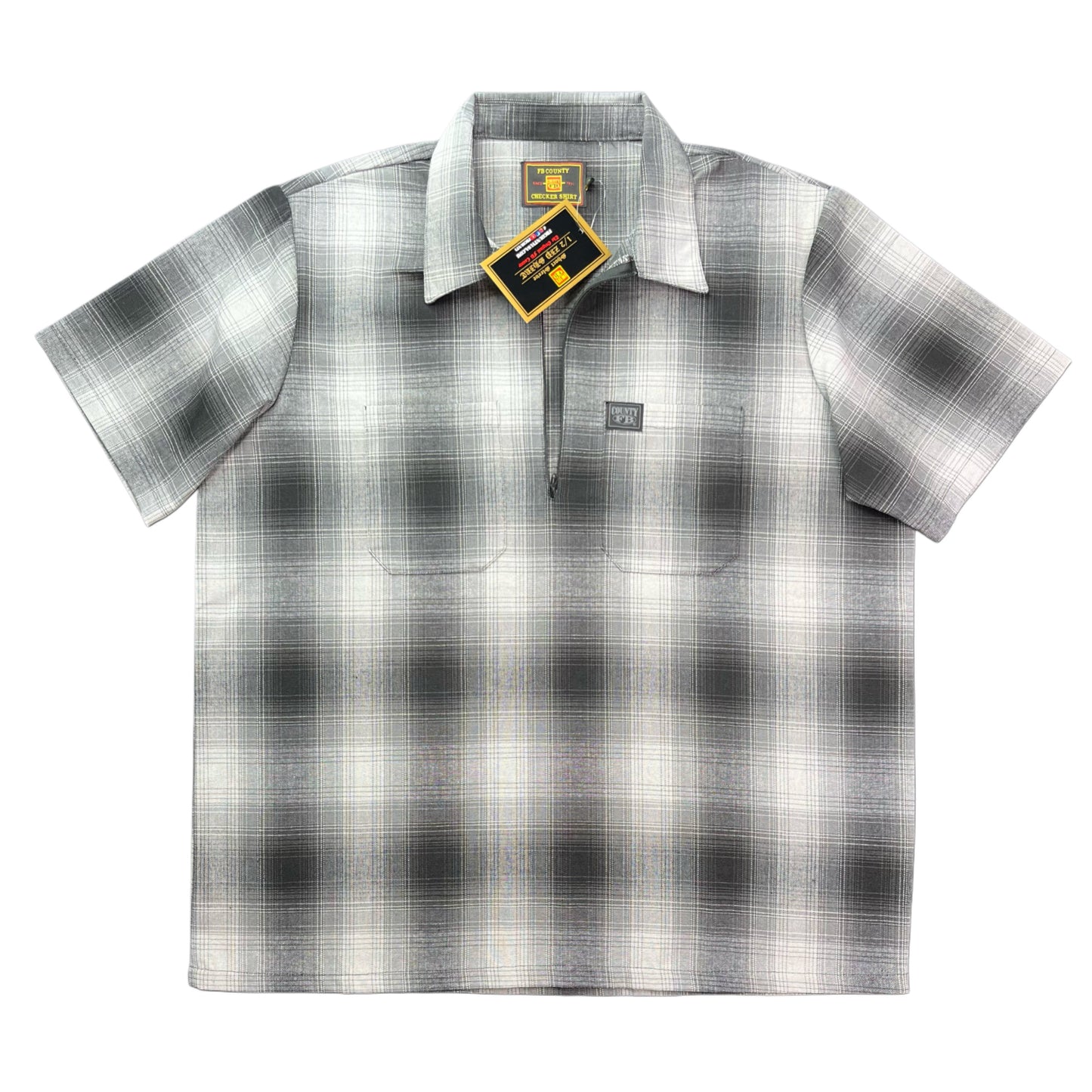 FB County Short Sleeve Checker Zip Shirt