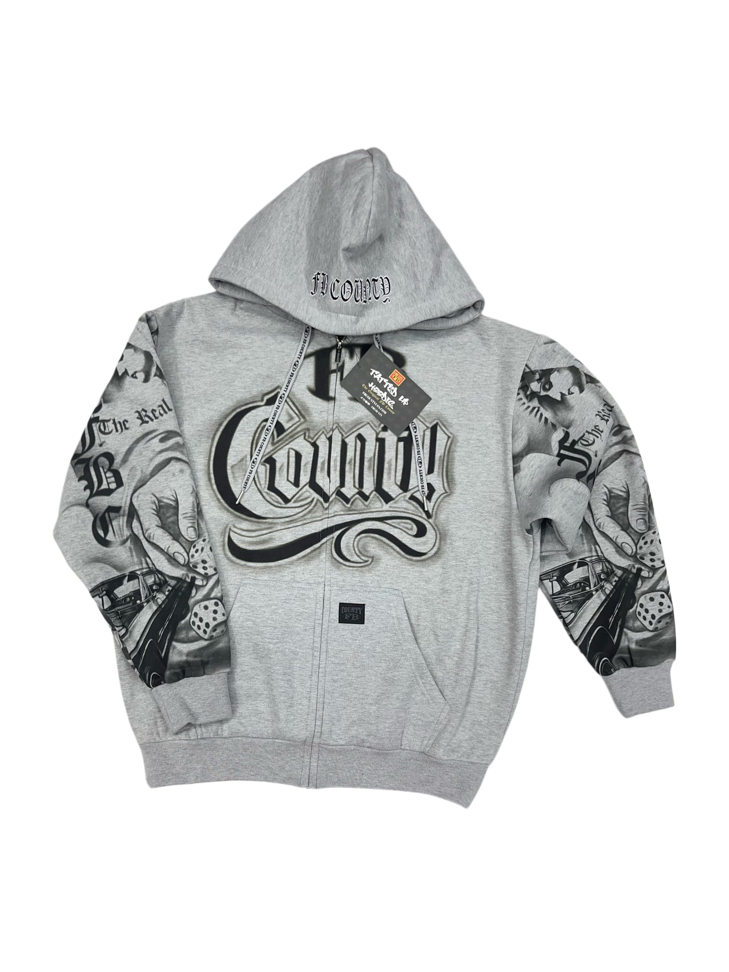 FB County Tatted up zip-up hoodie