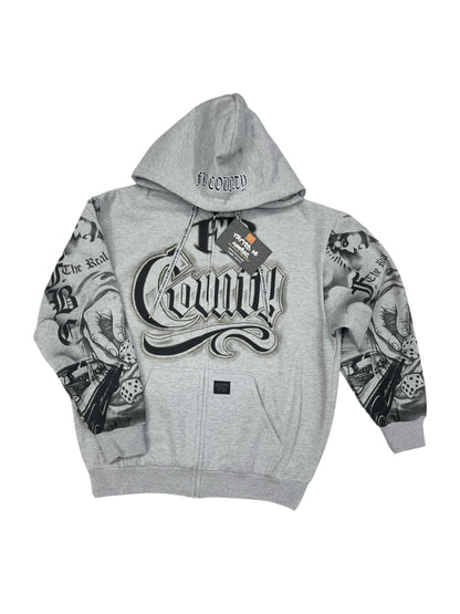 FB County Tatted up zip-up hoodie