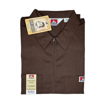 Ben Davis Half-Zip Solid Color Shirt with Two Pockets
