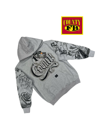 FB County Tatted up zip-up hoodie