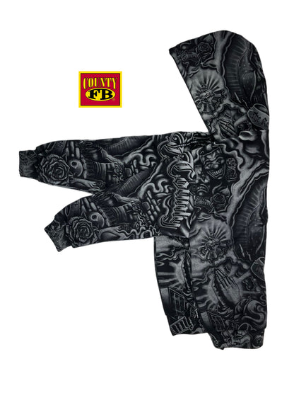 FB County Tatted up zip-up hoodie
