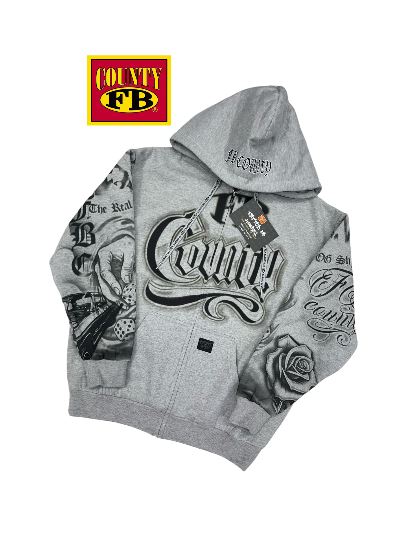 FB County Tatted up zip-up hoodie