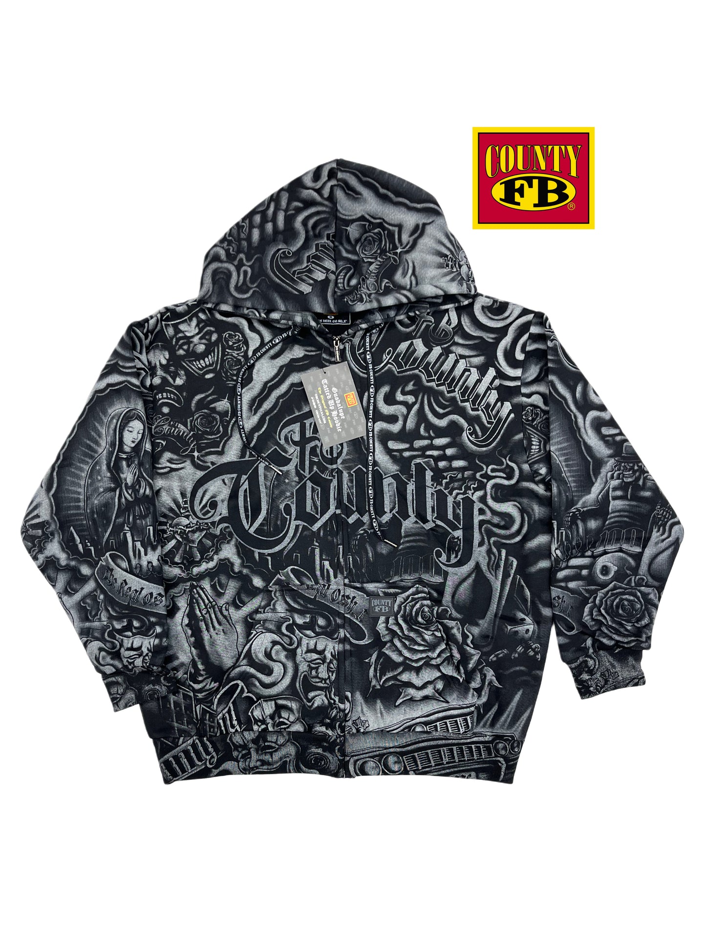 FB County Tatted up zip-up hoodie