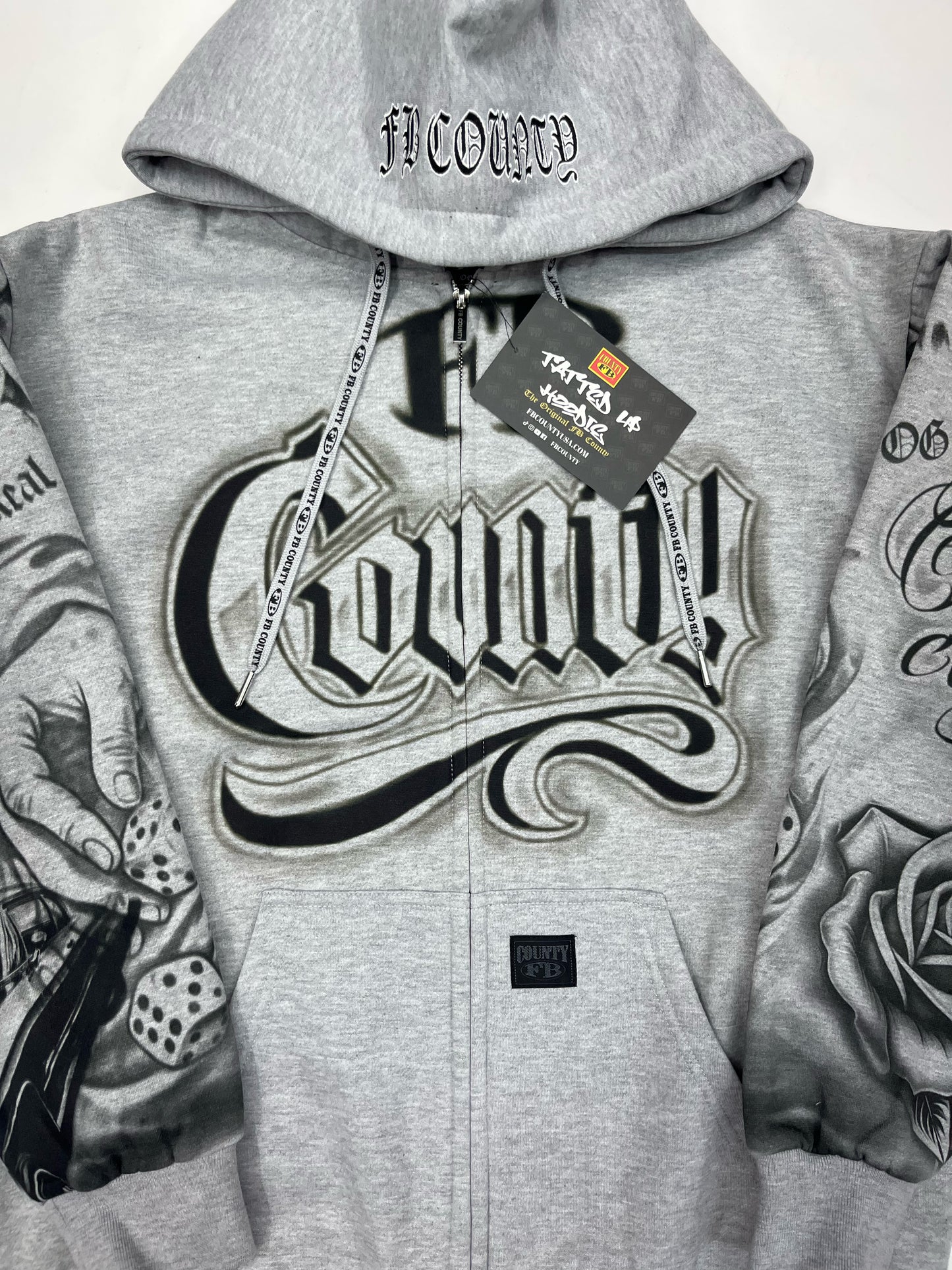 FB County Tatted up zip-up hoodie