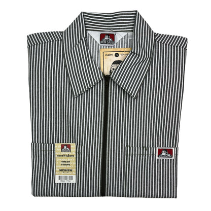 Ben Davis Half-Zip Stripe Shirt with Two Pockets