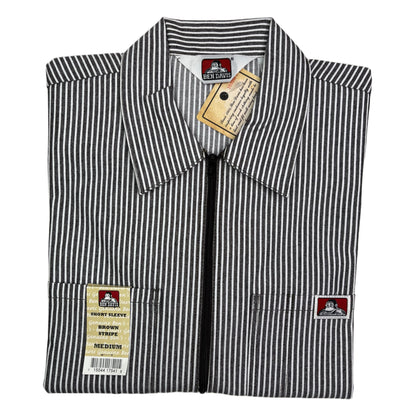 Ben Davis Half-Zip Stripe Shirt with Two Pockets