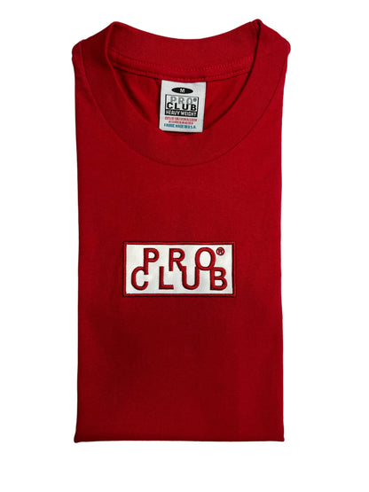 Men's Pro Club Colored Embroidered Logo Heavy Weight T-shirt