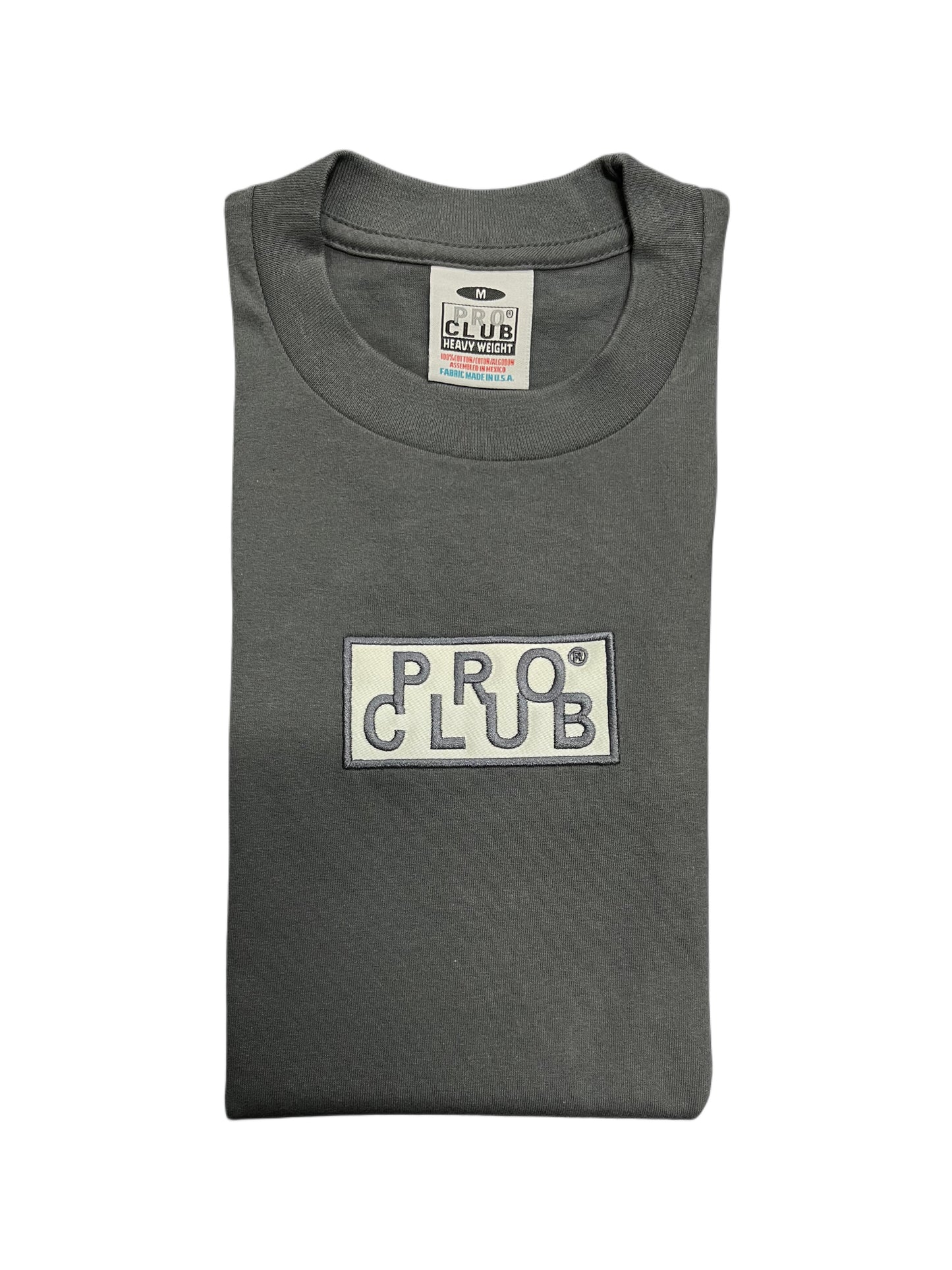 Men's Pro Club Colored Embroidered Logo Heavy Weight T-shirt