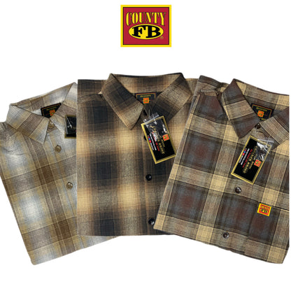 FB County Short Sleeve Checker Flannel Shirt