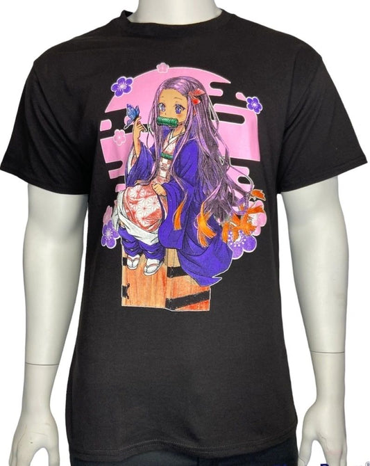 Demon Slayer Cute Nezuko Black T-shirt