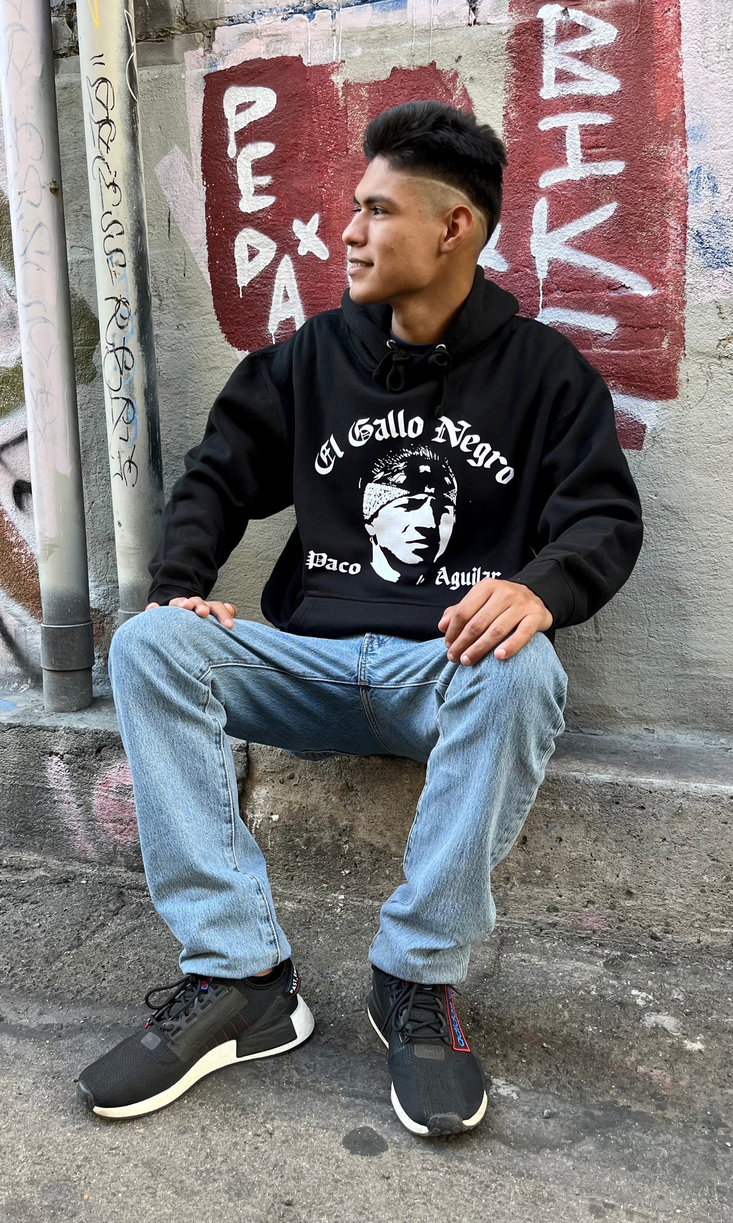 Paco Aguilar El Gallo Negro Double-Sided Graphic Hoodie